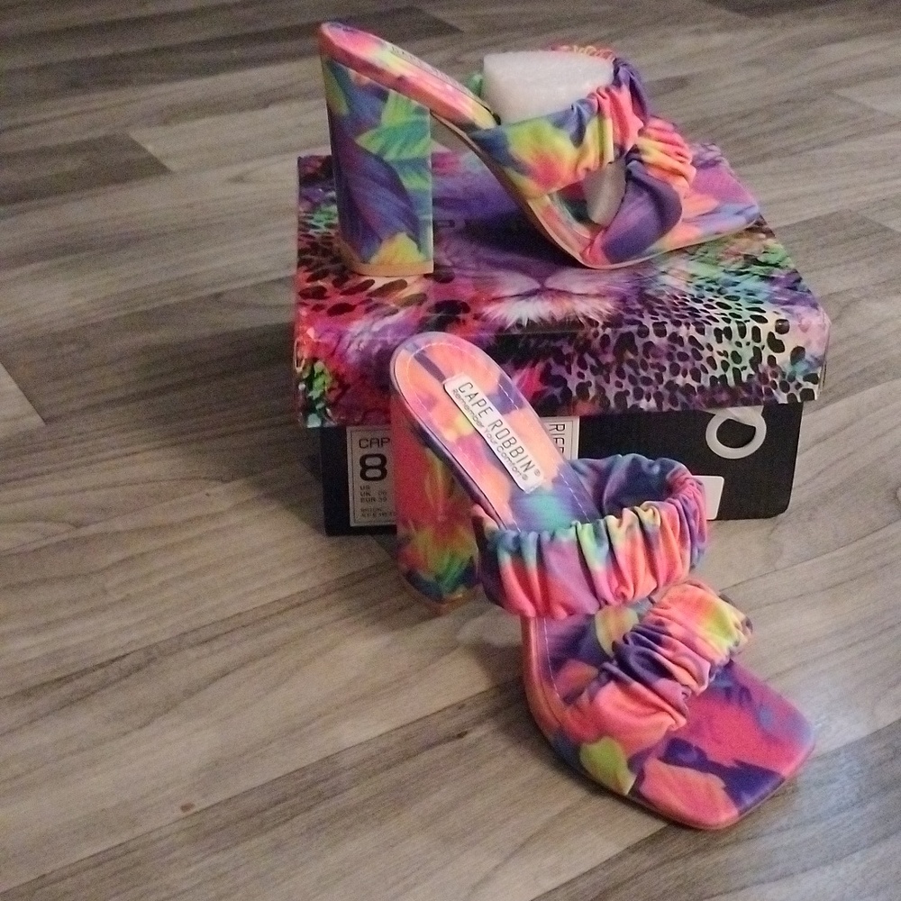 Chunky High Heels for Women, Strappy Shoes with Square Open Toe